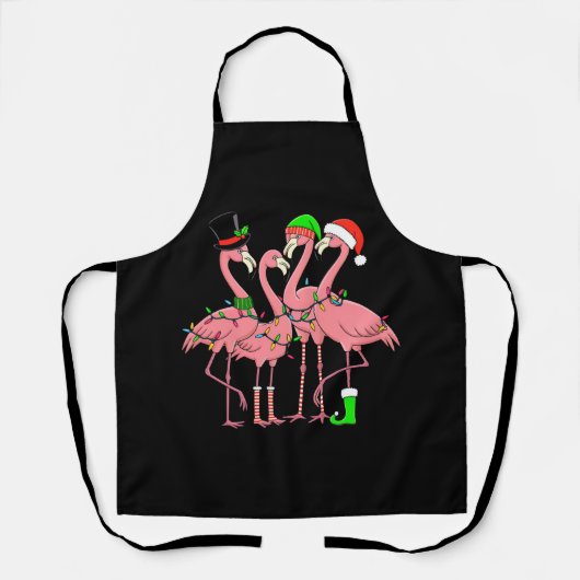 Flamingo Vrolijk Kerstfeest Grappig Flamingo Lover Schort (Voorkant)