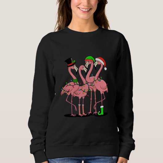 Flamingo Vrolijk Kerstfeest Grappig Flamingo Lover Trui (Voorkant)
