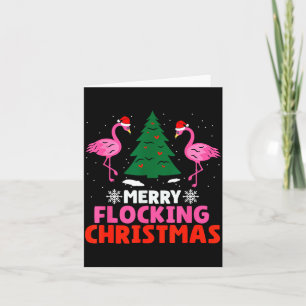 Flamingo vrolijke kudde Kerst grappig Kerstmis Her Kaart