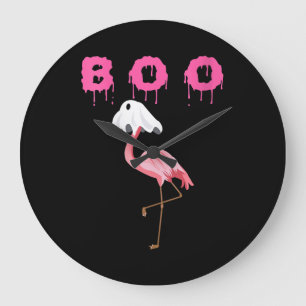 Flamingo Vrouwen Flamingo Boo Ghost Halloween Grote Klok