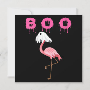 Flamingo   Vrouwen Flamingo Boo Ghost Halloween Kaart