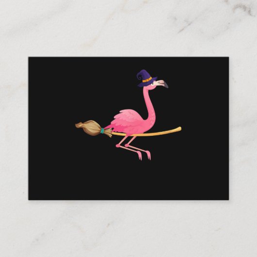 Flamingo | Vrouwen Funny Flamingo Witch Halloween Informatiekaartje (Voorkant)