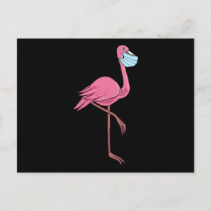 Flamingo   Vrouwenparodie in een gezichtsmasker Aankondigingskaart