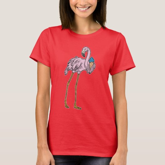 Flamingo Waffle ijs T-shirt (Voorkant)