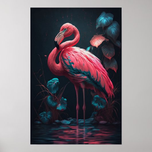 Flamingo Wall Art Poster Afdrukbare kunst aan de m (Voorkant)