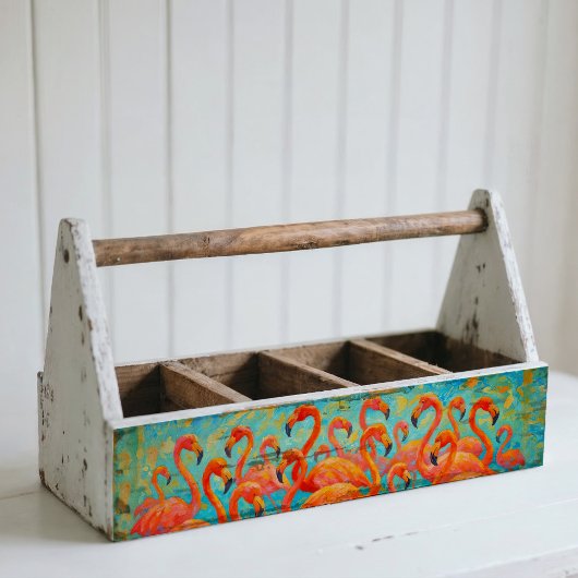 Flamingo Wall Art Poster of decoupage papier