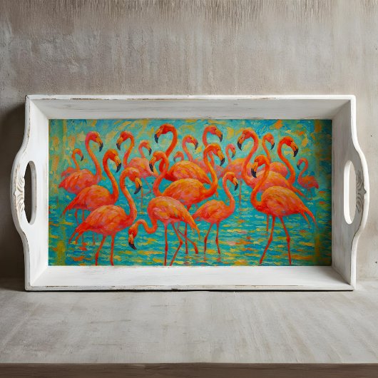 Flamingo Wall Art Poster of decoupage papier