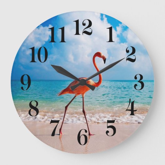 Flamingo Wall Clock Grote Klok (Voorkant)