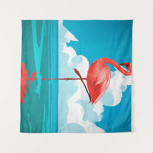 Flamingo Wandkleed (Voorkant (horizontaal))