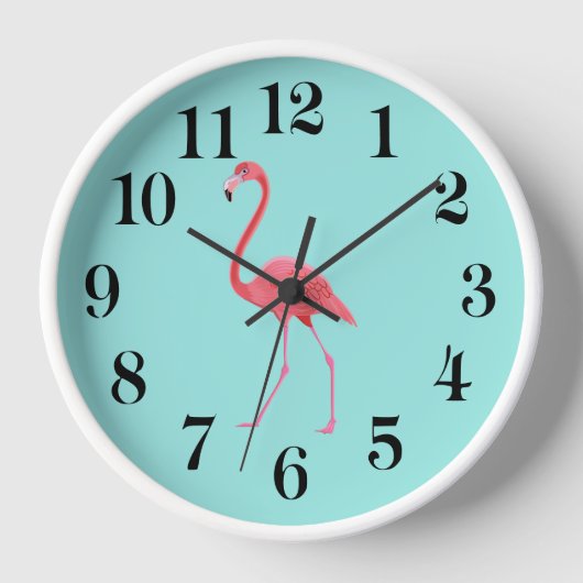 Flamingo Wandklok (Voorkant)
