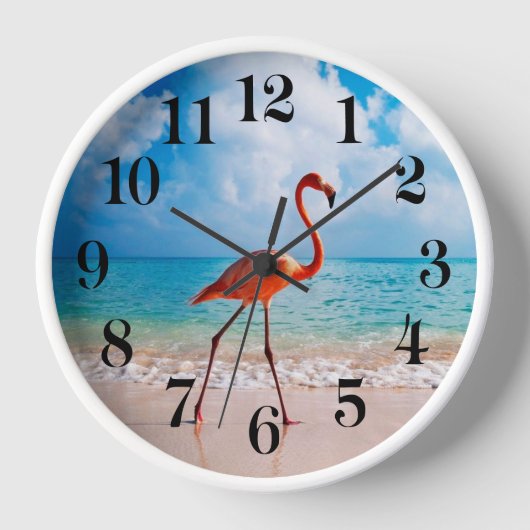Flamingo Wandklok (Voorkant)
