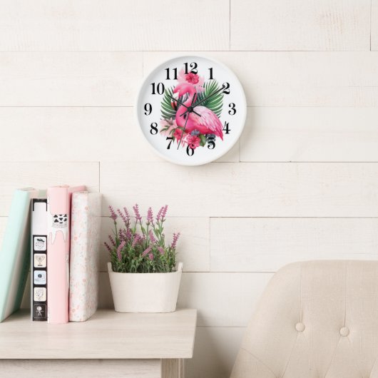 Flamingo Wandklok (Leeskamer)