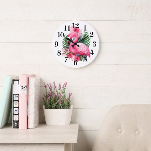 Flamingo Wandklok Grote Klok (Leeskamer)