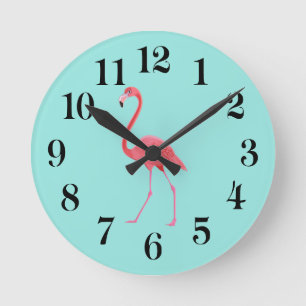 Flamingo Wandklok Ronde Klok