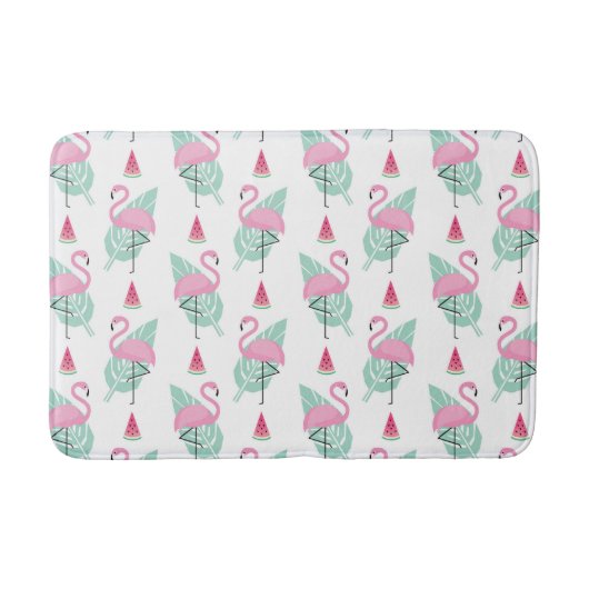 Flamingo & Watermelon Pastel Pattern Badmat (Voorkant)