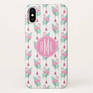 Flamingo & Watermelon Pastel Pattern iPhone X Hoesje