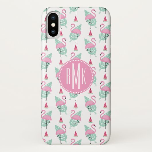 Flamingo & Watermelon Pastel Pattern Case-Mate iPhone Case (Achterkant)