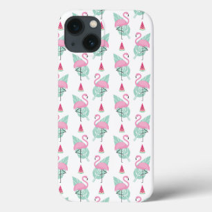 Flamingo & Watermelon Pastel Pattern iPhone 13 Hoesje