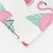 Flamingo & Watermelon Pastel Pattern Fleece Deken (Hoek)