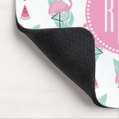 Flamingo & Watermelon Pastel Pattern Muismat (Hoek)