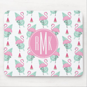 Flamingo & Watermelon Pastel Pattern Muismat