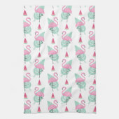 Flamingo & Watermelon Pastel Pattern Theedoek (Verticaal)
