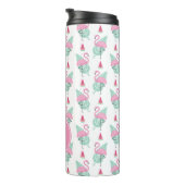 Flamingo & Watermelon Pastel Pattern Thermosbeker (Geroteerd rechts)