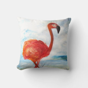 Flamingo Waterverf Art Sierkussen