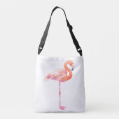 Flamingo-waterverf Crossbody Tas (Achterkant)