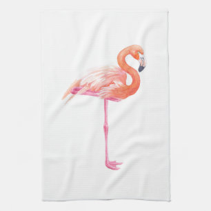 Flamingo waterverf handdoek