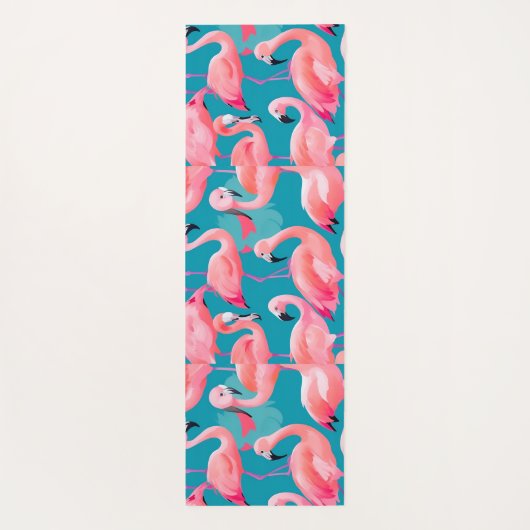 Flamingo Waterverf Kleurrijk Gepersonaliseerd Patr Yogamat (Achterkant)