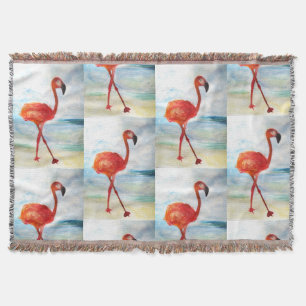Flamingo Waterverf Kunst Gooi Deken