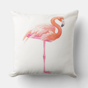 Flamingo-waterverf Kussen
