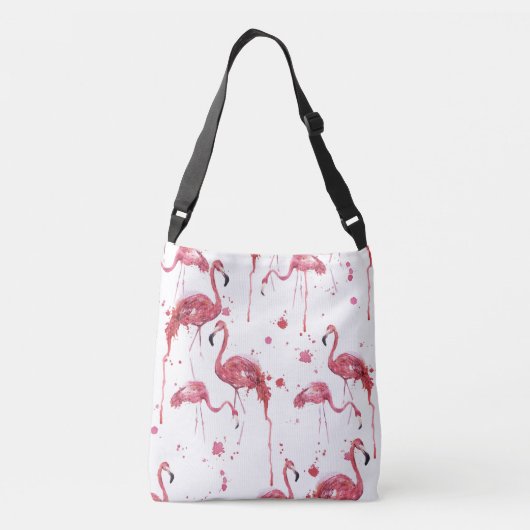 Flamingo waterverf, levendig ontwerp. crossbody tas (Achterkant)