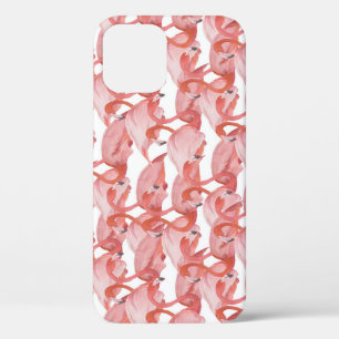 Flamingo Waterverf: Naadloos Klein Patroon iPhone 12 Hoesje