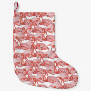 Flamingo Waterverf: Naadloos Klein Patroon Kleine Kerstsok