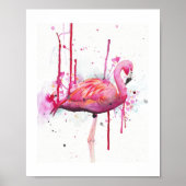 flamingo-waterverf poster (Voorkant)