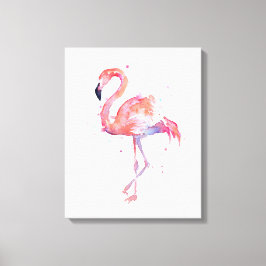 Flamingo Waterverf Schilderij Canvas Art Print