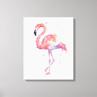 Flamingo Waterverf Schilderij Canvas Art Print