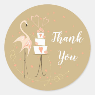 Flamingo Weddenschap Hartelijk dank voor Klassieke Ronde Sticker