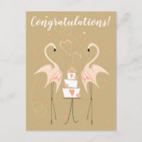 Flamingo Wedding Gefeliciteerd briefkaart portret