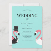 Flamingo Wedding Kaart (Voorkant)
