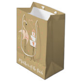 Flamingo Wedding Moeder van het Bride medium Cadeauzakje (Voorkant Gekanteld)