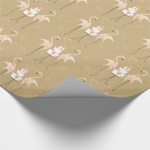 Flamingo Wedding wrapting paper Cadeaupapier