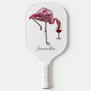 Flamingo Wijn Drinkende Vogel Custom Pickleball Paddle