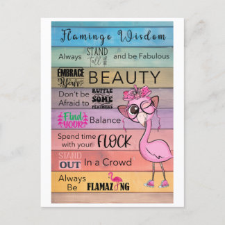 FLAMINGO WISDOM-Briefkaart Briefkaart