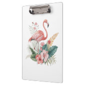 Flamingo With Flowers Klembord (Links)