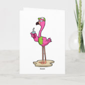 Flamingo with Sunglasses & Cap Kaart (Achterkant)