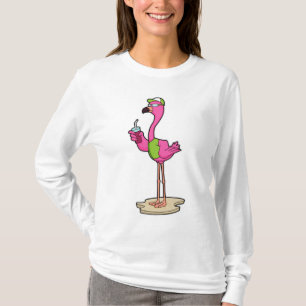 Flamingo with Sunglasses & Cap T-shirt