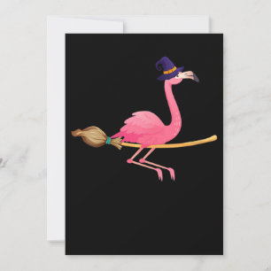 Flamingo Womens Funny Flamingo Witch Halloween Bedankkaart